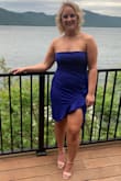 Not a single review lies! This dress is SO cute! Comfortable! I didn't even wear a bra! Let me tell you girl, it FLATTERS you like no other. Do yourself a favor and buy this in any any color when you have an event to attend. You won't regret it!! The blue is gorgeous also, so bring and truly royal blue! - Ashley I.