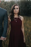 I love this dress so much I have it in wine, green and blue. This is my go to for weddings, fancy dinners and also wore it in my engagement photos. Just buy it! You won't regret it! - Delaney A.
