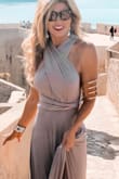 One of my best dresses! Very comfortable. My small fits like a medium. Nice and long. I think this dress could fit any size or shape woman. Very stretchy and glowing! - Anna C.