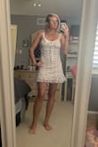I absolutely LOVE this dress it looks identical to one on revolve that is about $200. The quality of this one is great, it's just as beautiful in person as it is on the website. It does however run large, I am typically a size S and I had to exchange the S I bought for an XS and this one fits me like a glove. I am petite and my complaint about almost every dress is that it is way too long but I love where this one hits on the thigh... great dress for shorties!! - Meg M.