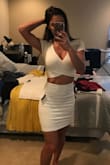 Beautiful! It's stretchy and NOT see through at all. I'm 5'5", 125lbs, 34D, 26 waist, 37 hips and athletically built. - Amanda M.