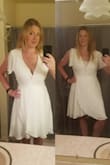 I bought this dress for a casual pool side wedding dress and it's exactly how I thought it would look. I love that customers show pictures so I didn't have to just go off of a skinny model's photo. I am a 36D and it is a little revealing in the chest but very flattering. I put a snug slip under it. - Amber F.