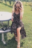 This dress is super comfortable and cute! I love the slit and the fact that it has adjustable straps. Perfect for a day out! - Jessica O.