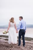 I wore this dress to my wedding that took place at Hopewell Rocks on the ocean. I loved the quality of the dress for the price! The A-line skirt and higher neck suited my body type and I couldn't have been more pleased with the fit. I did have to get it hemmed, but I expected that. I would 100% recommend this dress! - Lydia H.