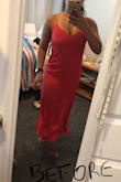When I first tried the dress I hated, it was too loose (I knew it was the style of the dress and I wanted to try it). So, I needed to do some adjustments on the waist and length. Now it's much better. - Jaqueline S.