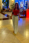 Love this skirt and fact it has belt loops. I got lots of compliments on this outfit! - CHRISTINE D.