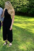 I wore this to a wedding and got so many compliments! The fit was perfect other than probably a little short on me since I am 5'10. Very good quality material, but was light enough that I wasn't hot! - Emily S.