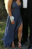 This dress fit me perfectly and also was such a pretty/unique color. The top was fitted and had crisscross straps to make it more fun. The bottom is flowy and has a leg slit to make it comfy and a lil sexy. Overall, loved this dress, super cute n comfy! Can't wait to wear it again. - Alexa L.