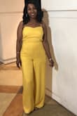 Love, love, love it!!! I bought this jumpsuit to wear on my birthday which I celebrated this weekend. I love this jumpsuit and I love the color and the softness of the material. It drapes so well and I felt so comfortable in it. I also got many compliments on this outfit. I love this jumpsuit so much I'm going to buy another one in a different color. - Mary R.
