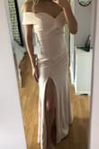 It was a little loose around the arms but that is just because I have very tiny biceps, but once pinned tighter it fit perfectly. The length was perfect and it was very comfortable. Looks a little less pink in person, more nude/blush, but I was still in love with it! - Katie R.