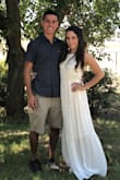 Dress was just an inch or two too long but it was fine with me. I wore it the day after my wedding and felt amazing! It was so light weight and comfy! I love that I can wear a strapless bra with it and don't have to worry about the back being open. - Jenna S.