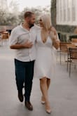 I wore this for my engagement photos. Only thing is the top was very low and would show my bust a little bit so I had to put some dress tape on to hold the girls in during photos. - Lysandra P.