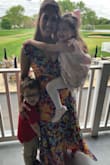 I rarely show cleavage so this photo was a little much. My daughter was pulling my dress down. Otherwise this dress fit perfectly. It fit really well and was so comfortable. - Jami M.