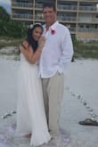 This dress was perfect for our  ceremony on the beach celebrating 30 years of marriage (Renewing our vows) I did however had to get the dress hemmed 3-4 inches off from the bottom but everything else was perfect. Highly recommend this dress !!!! - Patricia C.