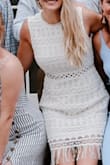 Wore this for our rehearsal dinner but could literally wear it for anything! One of the most flattering dresses, hugs in all the right places. Unique and fun details with the crochet fabric, and tassel hem. LOVE this dress! - Taylor R.