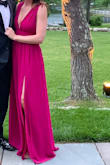 I wore this dress for a black tie wedding at a camp ground. It was perfect, comfortable, and I got so many compliments on the color. Definitely need a little double sided tape for the front, but it was so flattering. - Samantha S.