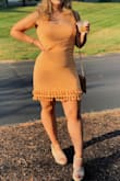 Perfect for a summer wedding with chunky sandals. I got so many compliments. I never wear orange but this color is so perfect! - Analise T.