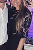 Great dress. I wore it to a black tie optional wedding and I got TONS of compliments. I was a little nervous about the sleeves and if it would be restricting and they weren't at all. The sleeves also help with helping your arm look more slimming without trying too hard in a photo. I wore this with a strapless bra and it fit in all the right places. This dress is formal and a little sexy at the same time. Highly recommend. - Sydney B.