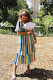 This was perfect for my friend's Florida wedding. It was hot and humid that day, but the fabric nicely flowed away from my body and the colors in the dress really popped for photos. I would suggest ordering down a size, I normally wear a medium and was happy I got the small instead. - Katherine S.