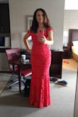 The dress is fantastic! I can't believe I got it at the clearance price! It is a show stopper! If you want to walk in and have all eyes on you- this is the dress! The material is superb and the quality is a high end! Highly recommended. - Galyna K.