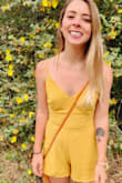 I really love this romper, but after the first time I wore it, the strap broke off. Not sure if this was my fault or something to do with the make, but I contacted Lulus and got a reimbursement quickly! Used that to take it to get altered, so I can keep wearing it. So far I've worn it on a boat ride with my family and a nice summer day walking around the city, it was great for both! I love the bright color and the comfy fit. - Allie G.
