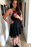 I love this dress!! I bought it as a bridesmaid dress (bride's direction was any black dress) and the other girls loves it so much they bought the same one! It's a tiny bit tight in the chest but I definitely won't have to wear a bra which will be nice!! Bought a L and it fits perfect everywhere else. Great quality and very flattering. 10/10 would recommend!!! - Deanna D.