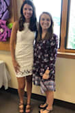I wore this dress for my bridal shower and it fit great! I received many compliments. I was having a difficult time deciding if I should purchase an XS or a S and I'm very glad I went with the S. It fit perfectly, but wasn't too tight. The only thing is that the layer underneath has to be pulled down after sitting down for a bit. Other than that, I loved it! - Melissa L.