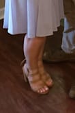 What's great about these shoes are the ties in the back. You can tie them tight where the shoe doesn't slip around on your foot when you walk. I did have to double knot them but no big deal. And they are so comfortable. I walked for hours in them and then never hurt one bit. - Kari P.