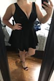 I bought this for a bachelorette party and couldn't love it more! It fits perfectly but I did have to have help zipping it up (even off it's not the easiest to zip). It's tight in all the right places and I don't even need to wear to bra with it! The neckline is supported with wires at the cleavage area so it keeps the shape by itself. The best thing about this dress is it has shorts underneath! I clearly wasn't paying attention when I bought it but it was a pleasant surprise. My thighs rub together and it's terribly uncomfortable. I usually just suck it up but with this dress I won't have to! The material is thick, stretchy, sturdy, and very comfortable. Classy but still sexy, perfect for what I bought it for! - Kenna D.