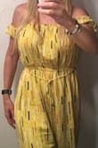 I wanted to like this jumpsuit but the pants are super wide leg and the length just seemed to cut my legs off and make them appear wider. And maybe I should just steer away from sleeveless jumpsuits altogether because of my large bust; I just felt like it made me look a lot bigger. I gave it two stars since it is lined and very comfortable, just not flattering. It is going into the Goodwill pile. - Marcia O.