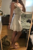 I bought this dress as an option for my bridal shower, but when I tried it on, I literally felt like a trying to be sexy 6 year old. Yeah. Weird combination. The dress was pretty short when sitting, and in my opinion wasn't really appropriate for a bridal shower. - Kristen L.