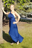 This dress was beautiful. I had a lot of comments on it. The material was really nice and it didn't show my underwear through it. It was wrinkled but that came out in the dryer easily. The instructions say no dryer though so be careful. Overall I love this dress and would definitely recommend it for bridesmaids. - Teresa H.