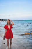 It's a great dress, don't get me wrong! But you have to watch out when you're wearing it, because it's VERY cleavagy. I mean VERY! I wore it a night out on the beach and it was perfect, but I'm not really sure where else you could, since it's so low cut. - Georgeta S.