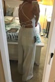 I ordered this is both mustard yellow and beige. The beige is kind of speckled (not a solid color, like shown in the photo). The material is also very thin, so for someone with brown skin like me, the pockets could be seen through the pants. Like I had big squares on my butt where the pockets are. I wouldn't recommend this for darker skin tones. I did not have this issue with the mustard. Although, the mustard looks more like an okra (slight green tint) than a mustard yellow. I will be returning both. - Shilpa H.