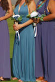 This dress was hard for me to style because I have a chubby tummy and it was pretty see through. I had to wear spanx and pasties and I could see the pasties (as well as all of my piercings) through the material. It's very long but I was able to make it work, but the other girl who wore it in the same wedding was probably 5'3" and had to take off something like 8 inches. It ended up looking pretty nice but I feel it can be a little unflattering if you have areas you aren't comfortable with people seeing. - Megan S.