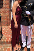 This jumpsuit is so cute. I love the satin fabric and the color is outside my comfort zone just enough. The top part is slightly large but I just have a smaller bust. I'll have it take in a bit, but I'm so excited to wear it to a wedding next month! - Sarah G.