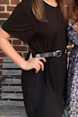 This is cute, I like it a lot, but its small and is hard to wear in your actual belt loops unless your pants are decently high waisted. This is definitely for wearing around your natural waist, not in the pants (although I have done that with success as well). I am an 8/M for your reference. - Shannon H.