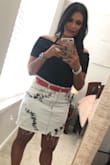 Cure and good price for the value. The off the shoulder style is a fun way to turn a basic too into something with a little more sass! - Amy B.