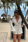 I am a bride to be and also a wedding planner (@jgeventi) who planned her bachelorette in Tulum. I am so happy I found this perfect romper that was really fitting in all the right places. It was light and airy and didn't feel too constricted or uncomfortable. It was perfect for my all white party and I would 100% recommend this and would totally wear this again! - Jessica G.