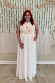 I always get nervous about ordering things online but this dress fit perfect! I wore it to my bridal shower and everyone loved it. The material is great quality. It is pretty long. I had to wear some pretty tall hills so it wouldn't drag. - Mariah C.