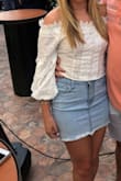 I love this shirt so much! I wore it to my birthday dinner and it was so cute and flattering! The lace is really pretty and I love the off the shoulders and puffed sleeves. - Taylor H.