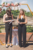 I loved wearing this outfit to officiate a friend's wedding. It was a little short for my taste, I had it let out at the hem, but it's true to the model's photo above. I could've worn it with flats but I wanted to wear heels so I lengthened it. The only other part that was a little large was under the arms, the sides of it flapped a bit out from my side but it was only something I noticed. Otherwise it was perfect! - Kelly M.