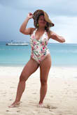 I rocked this hat during my cruise and it was super cute! I was expecting it to be a bit more structured like in the photo, but the material is light making it more of a floppy beach hat than it looks in the photo. - Laura T.