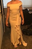 The off the shoulder also wasn't as uncomfortable as some of the other Lulus styles I tried on. I felt like it was too much material for my 5'4 frame so I went with another style. - Danijea G.