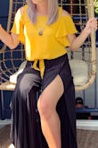 A wee bit long on me, but I just pull 'em up a little higher. I wear them with my adidas sneakers and a crop top for a casual look. But a cute top and heels totally changes the look! I'd buy this in multiple colors if I could. - Diana T.