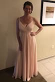 I loved the color and the fit of the dress. It also showed just a little cleavage rather than overdoing it! However, I did have to buy 3.5 inch heels. - Elizabeth F.