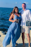 Fits true to size and great quality. The color was also true cornflower blue. It does Winkle easy, but I was able to iron it on low. I wore it for our pregnancy announcement, and it was perfect! - Melissa F.
