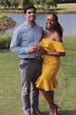 Wore this dress to a friends wedding and go so many compliments on it! It's a heavy material, so as some others mentioned in their reviews it causes the front of the dress to fall down a little (very little) but it was not noticeable and nothing a quick adjusting couldn't fix. - Nakia T.