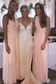 I had my bridesmaids order these for their dresses and they turned out BEAUTIFUL! The girls loved the idea of wearing the dress how ever they wanted! 
The dress was a smidge see through in the sun, but the girls just wore a nude slip underneath and you couldn't tell. 
Loved the dresses! Highly recommend - Keely E.