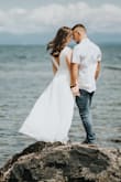 I wore this as one of my engagement shoot dresses and loved it! Fits true to size, I did get it altered just to fit me a bit more snug as I am tall, and ordered a medium and it fit perfect :) - Alexandrea W.